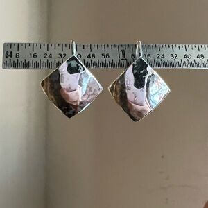 Vintage Artisan Sterling Silver Hammered Earrings